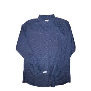 Haggar Men's Blue Geo Print Button Down Long Sleeve Shirt Size M‎